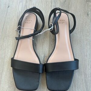A New Day Black Strappy Sandals